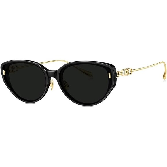 🆕 Women Black Fashion Oversized Cat Eye Polarized Exclusive Eyewear Sunglasses - Picture 1 of 7